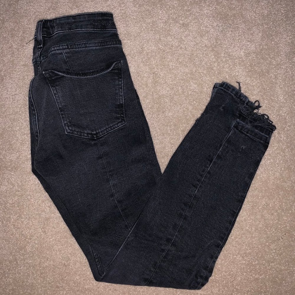 Mid rise black skinny jeans